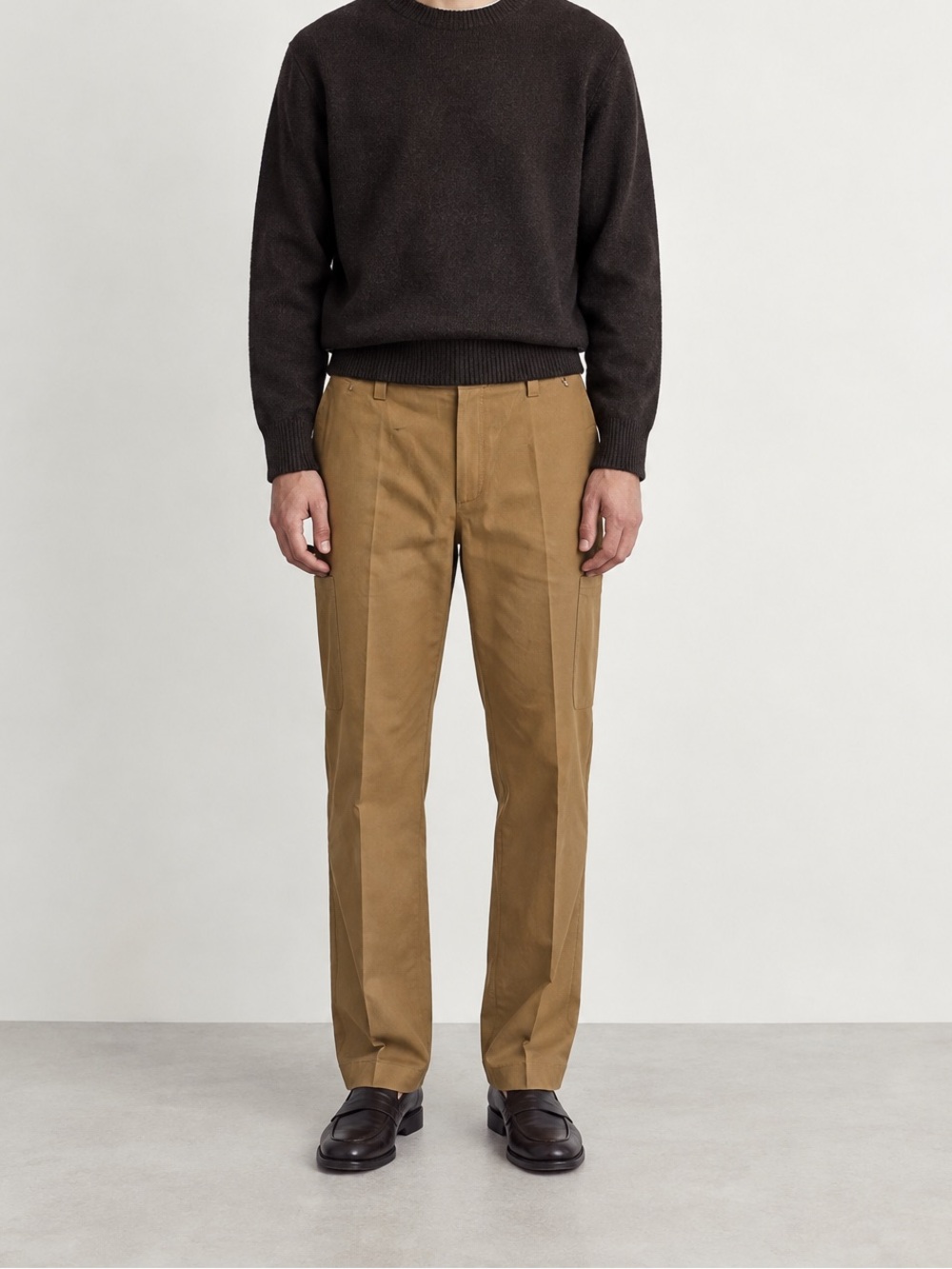 Kardo camel brown cotton utility pocket pants